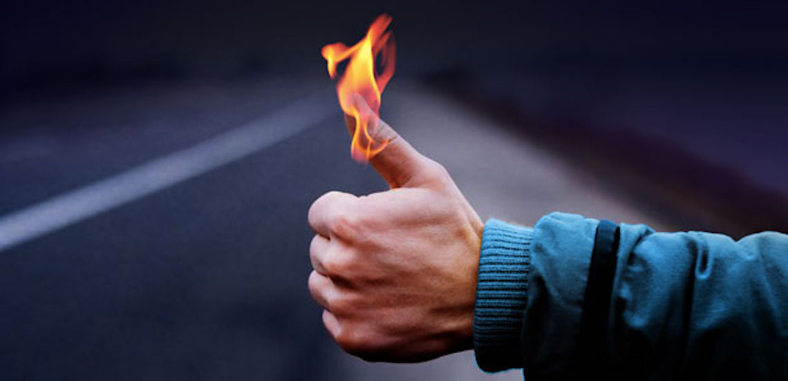 Burning thumb